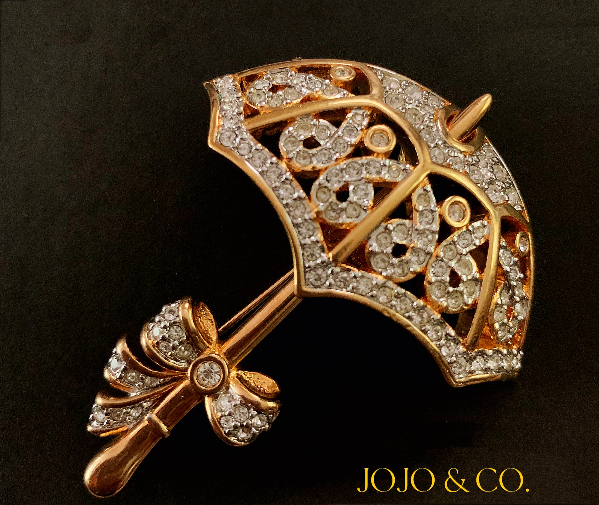 1980s Swarovski umbrella brooch