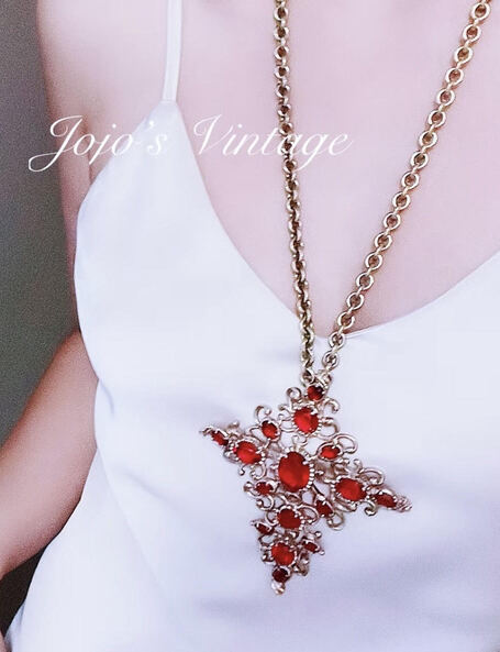 Panetta Ruby Red Pendant Necklace