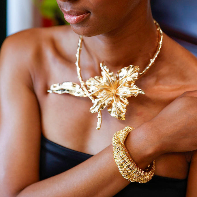 Golden Sculpture Bold Open Cuff