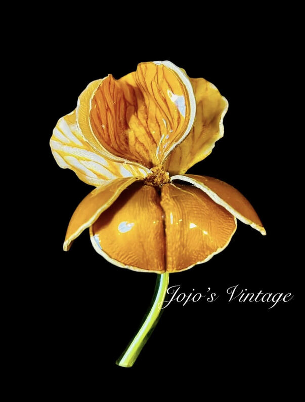 Cilea Paris Handmade Enamel Flower Brooch Made in France