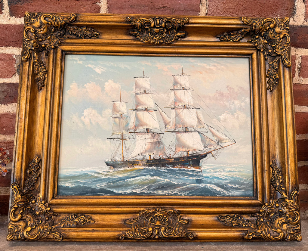 Vintage Maritime Oil Painting