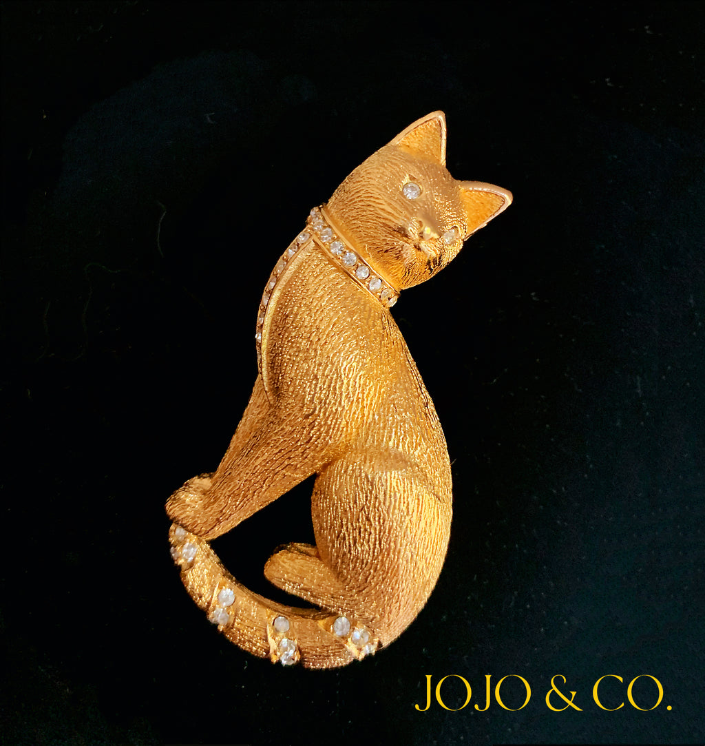 1980s Christian Dior Cat Brooch