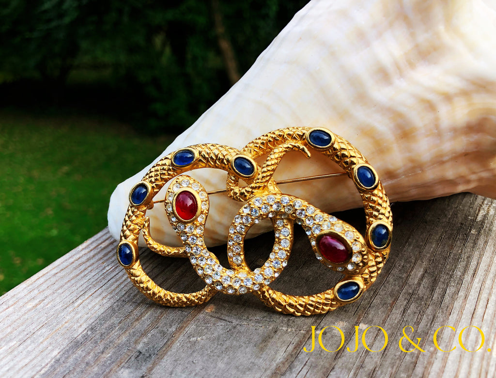 KJL for AVON Double Snake Brooch