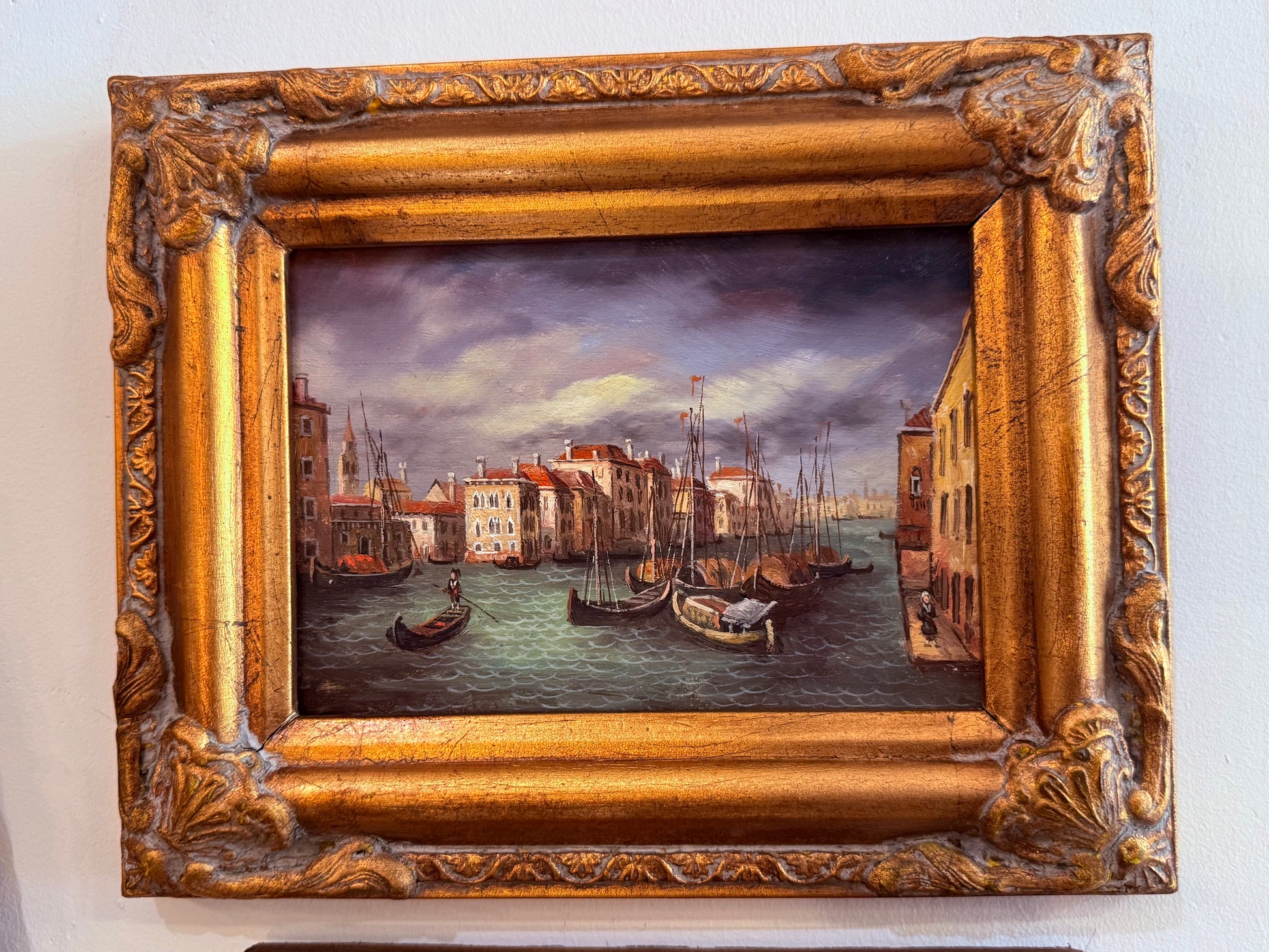 Venetian Canal Views – A Pair of Vintage Oil Paintings