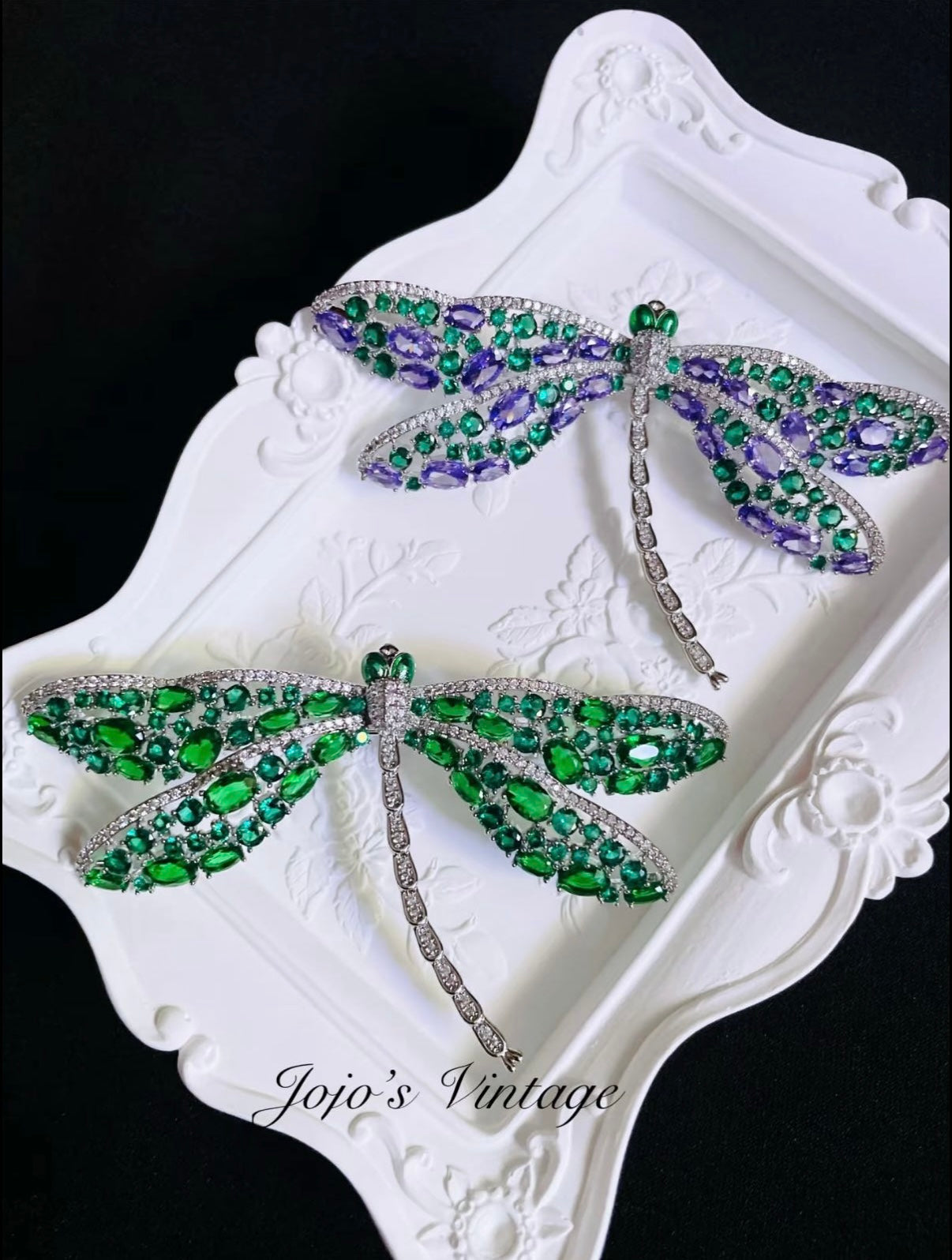 Green & Purple Dragonfly Brooch