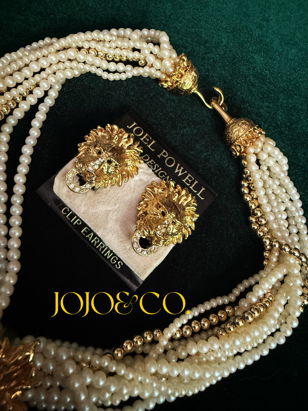 Joel Powell Vintage Lion Head Jewelry Set