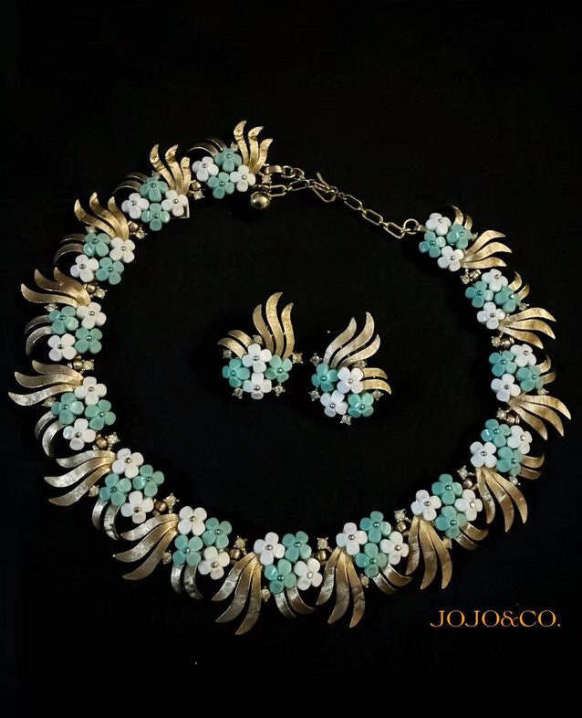 Trifari “Forget-Me-Not” Necklace & Earring Set | Circa 1960
