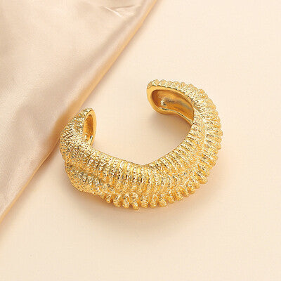 Golden Sculpture Bold Open Cuff