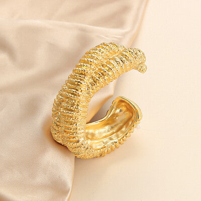 Golden Sculpture Bold Open Cuff