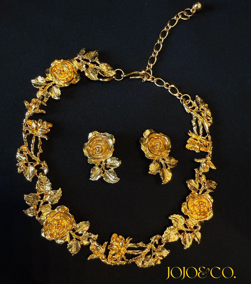 JUTICH Golden Rose Jewelry Set