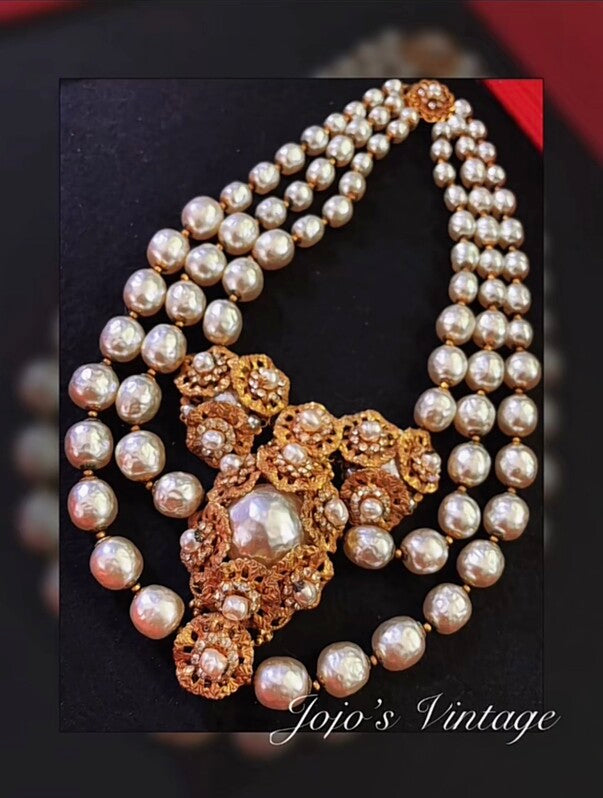 Vintage Miriam Haskell Statement Necklace