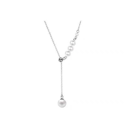 Modern Grace Sterling Silver & Imitation Pearl Necklace