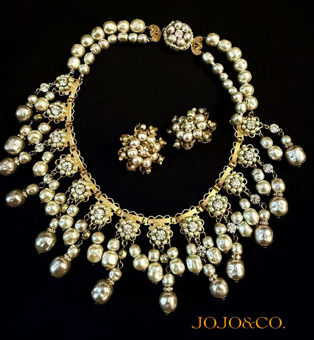 Vintage Miriam Haskell Baroque Pearl Set