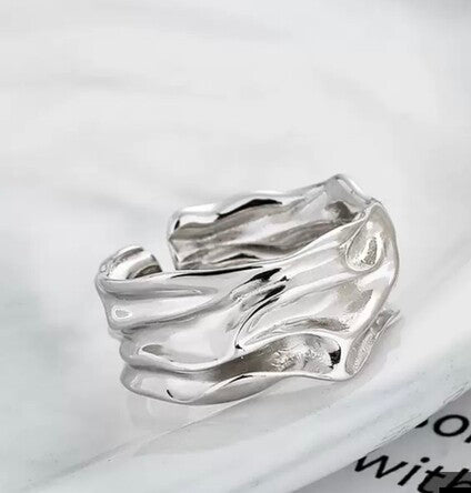 Silver Flow Adjustable Statement Ring