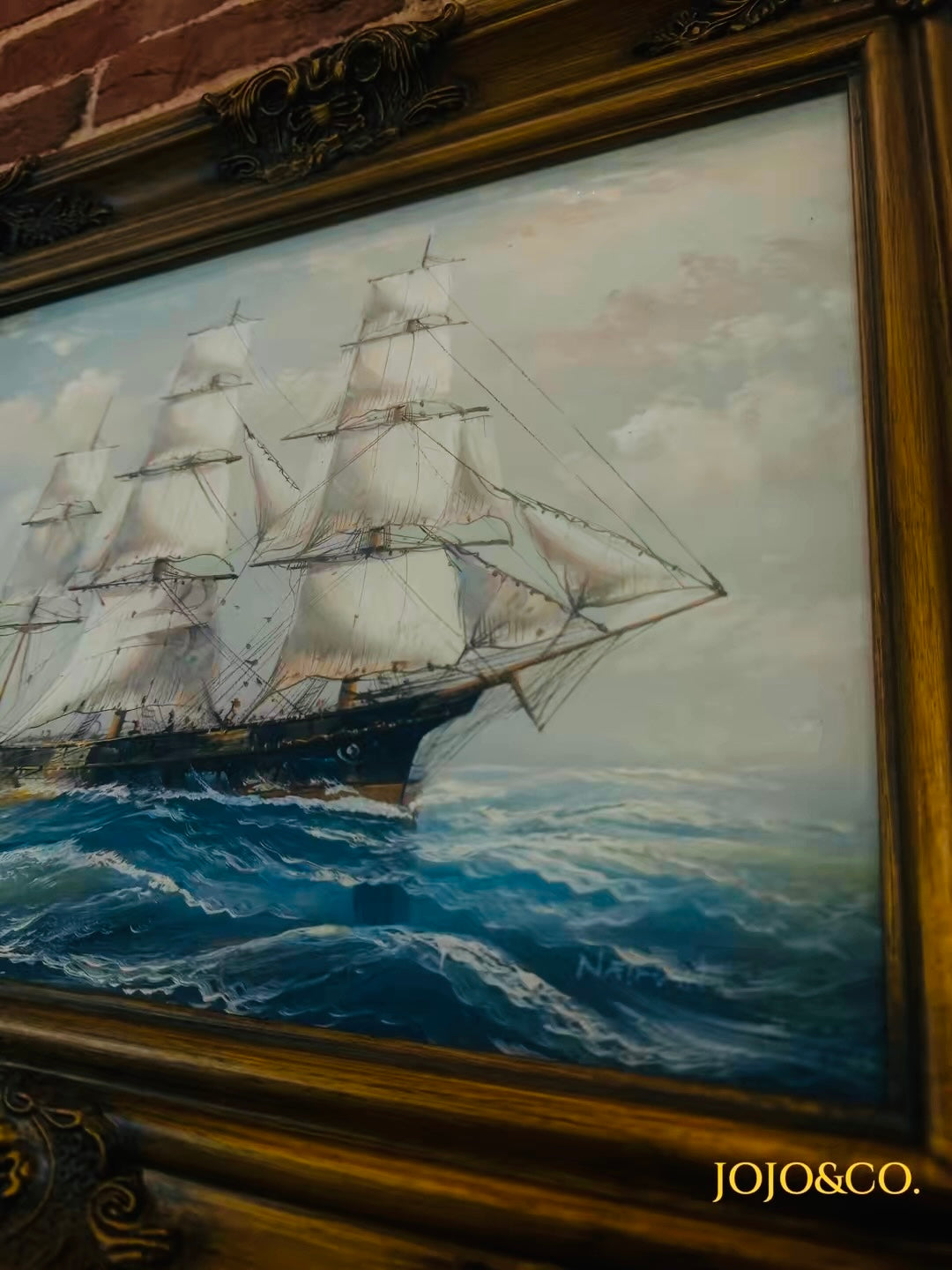Vintage Maritime Oil Painting